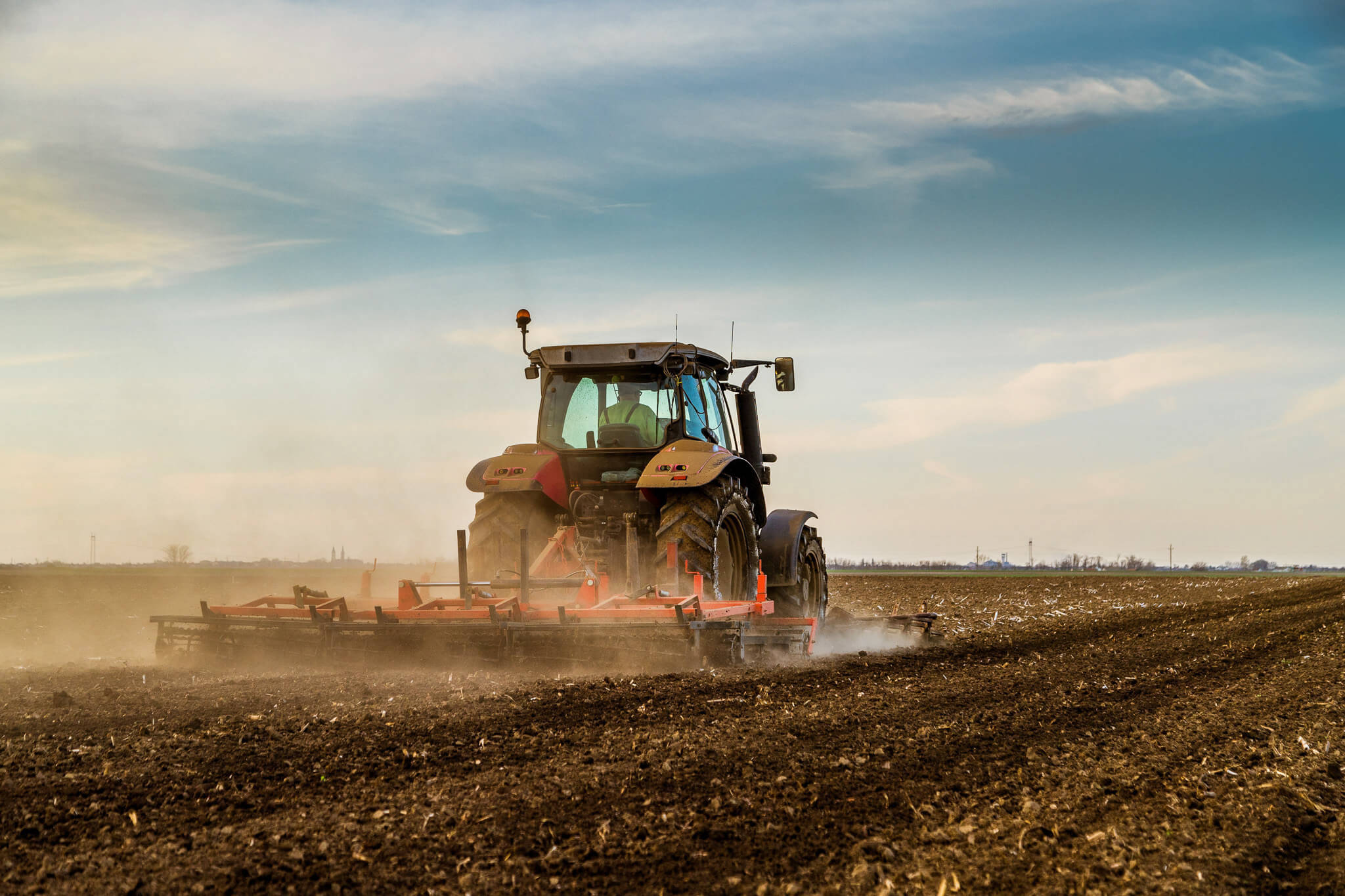 Tractor Working In Field